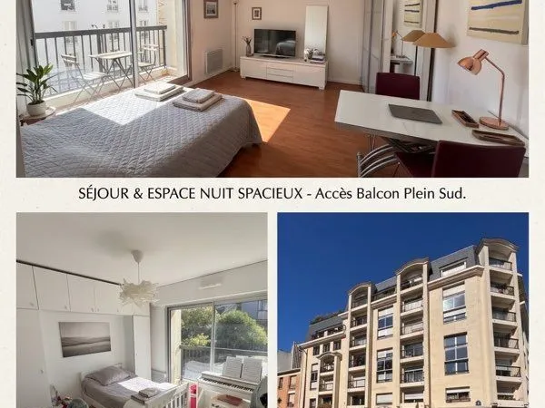 PARIS 14e - PORTE D'ORLÉANS BEAU 2 PIÈCES 46 m² AVEC BALCON - PROCHE PARC MONTSOURIS