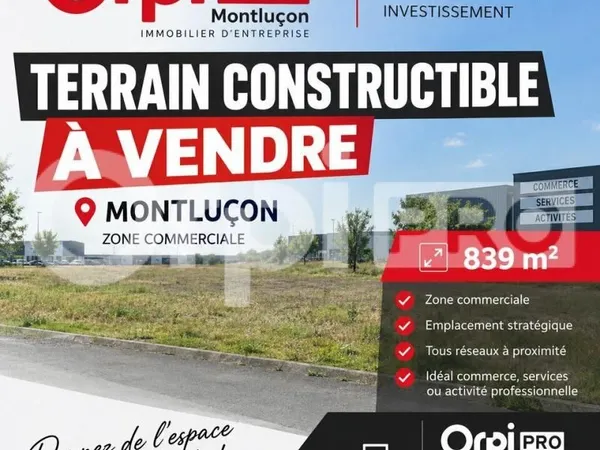Terrain 839 m² Montlucon