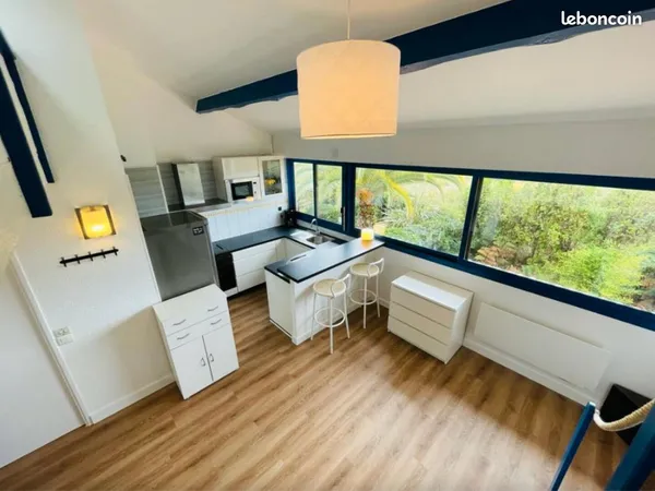 Anglet La Barre - Duplex meublé, rénové, vue verdure, loué À L'ANNÉE - entre Mer et Golf