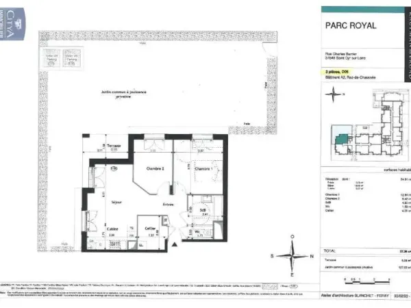 Appartement 3 pièces 57 m²