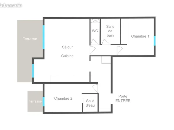 Appartement T3 non meublé - 70 m2