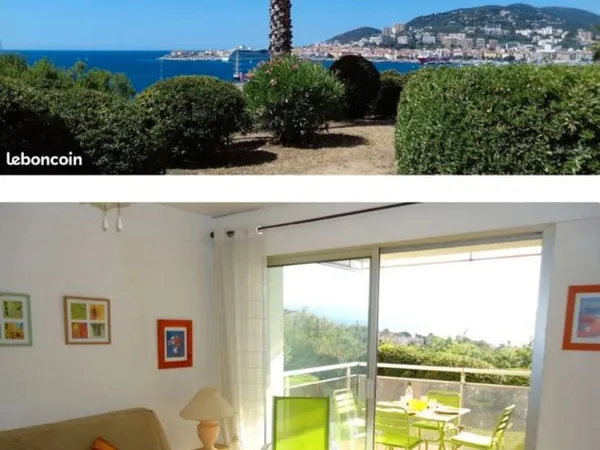 T2 Ajaccio terrasse vue mer