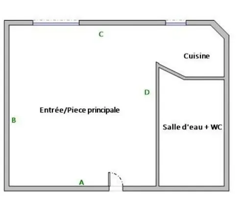 Studio 1 pièce 14 m²