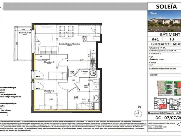 T3 neuf en VEFA, balcon exposé Ouest et parking