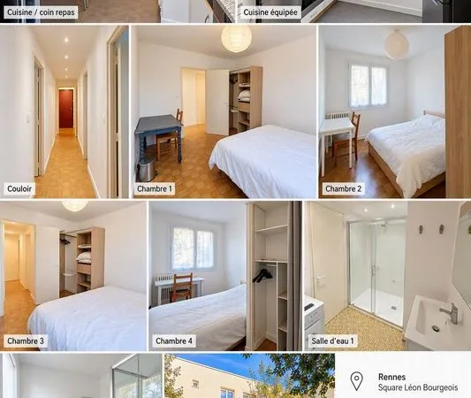 Rennes - T5 meublé 86 m² - 4 chambres