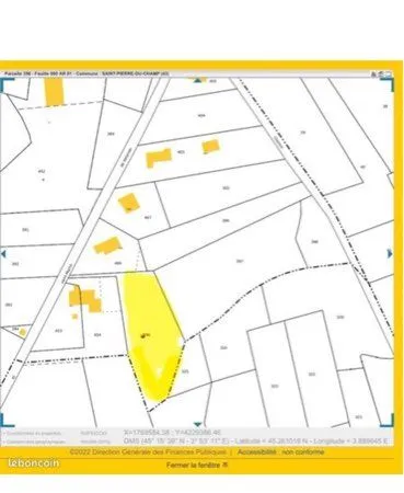 Terrain de 3620 M2 avec CU
