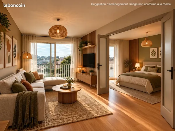 Appartement sans vis-à-vis avec terrasse et parking au Bouscat