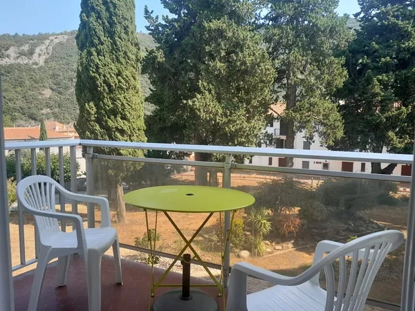 Grand studio, cuisine séparée, terrasse