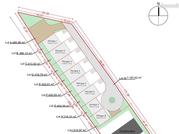 Terrain constructible en zone artisanale