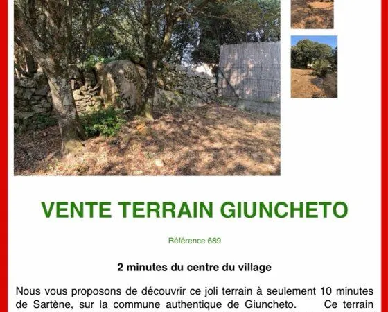 Vend terrain Giuncheto