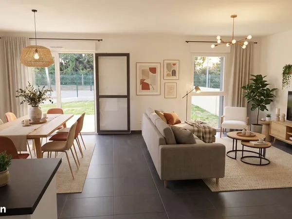 Appartement T4 en duplex avec jardin, terrasse et double garage - 82m2 - Pin-Balma