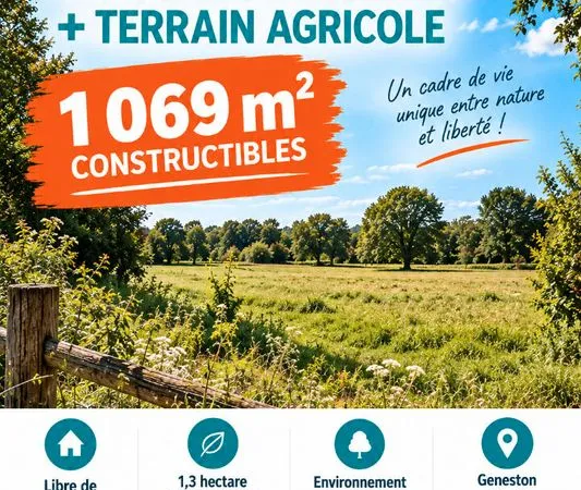 Terrain 1068 m² GENESTON