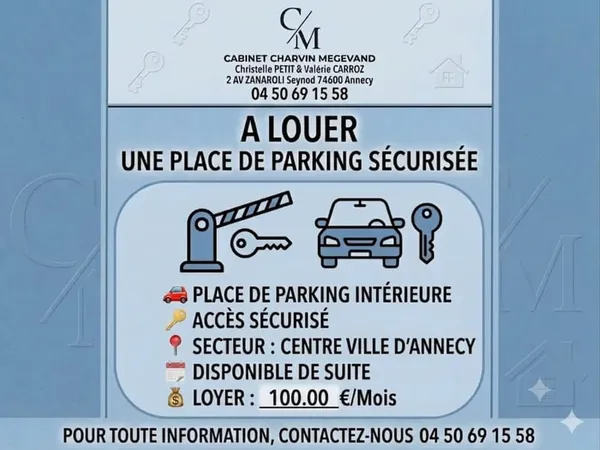 A LOUER  Parking extérieur - Centre ville d'Annecy