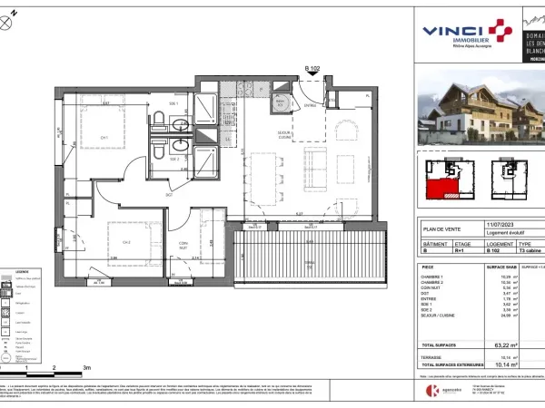 Appartement 4 pièces 63 m²