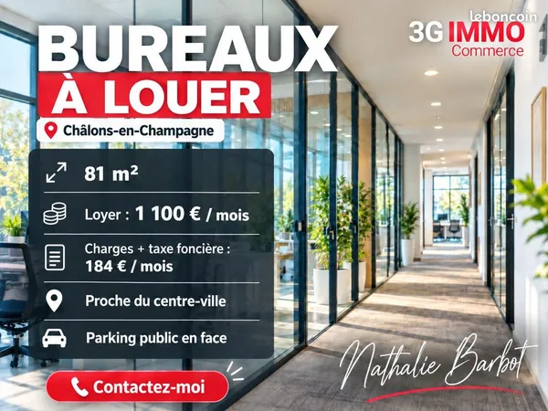 Location pro | Bureaux | 81 m² | Châlons-en-Champagne