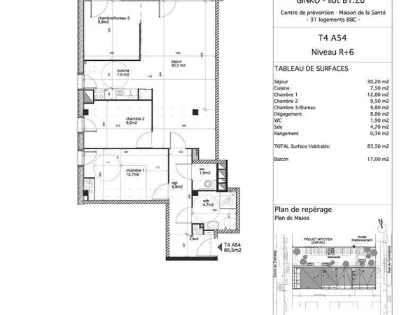 Appartement 4 pièces 87 m²