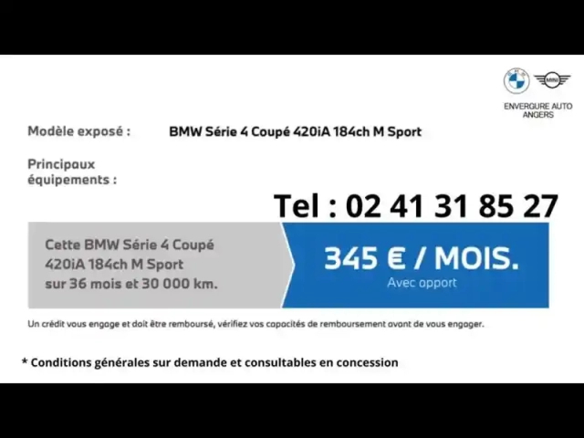 Bmw Serie 4 série 4 coupé 420ia 184ch m sport — photo 16