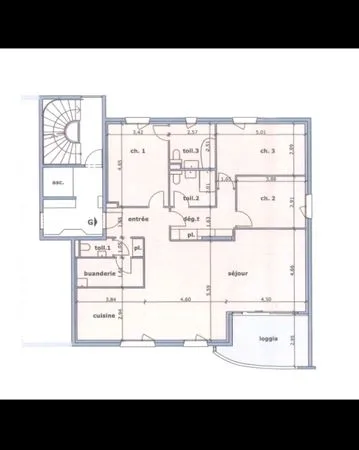 Appartement de standing 133m2- 3 chambres - Park Jean Monnet