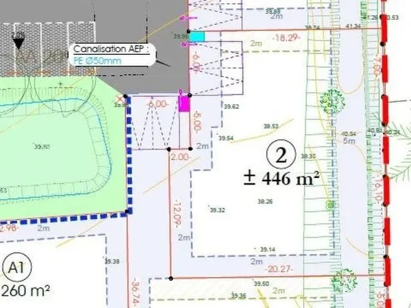THAON. Terrain viabilisé de 446 m². 99.500 €.