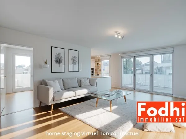 Appartement 4 pièces de 77 m²- 4éme avec balcon de 12 m² et 2 parkings.