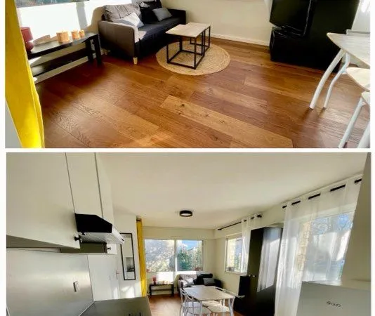 Appartement 2 pièces 35 m2 lumineux + 80m2 Jardin