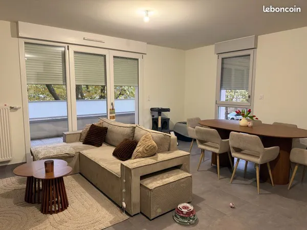 Appartement T3 neuf meublé - 69,60 m² - Balcon 10,80 m² - Parking - Thionville centre