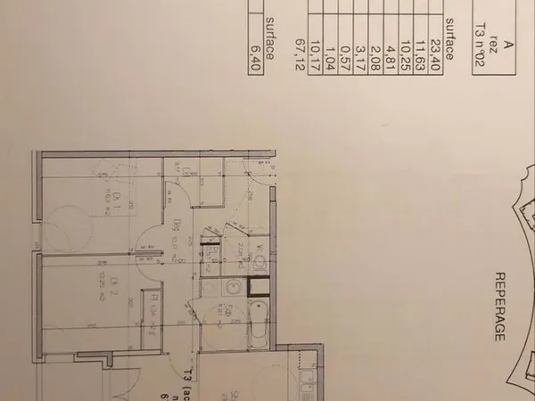 3 pièces 67 m2 à louer