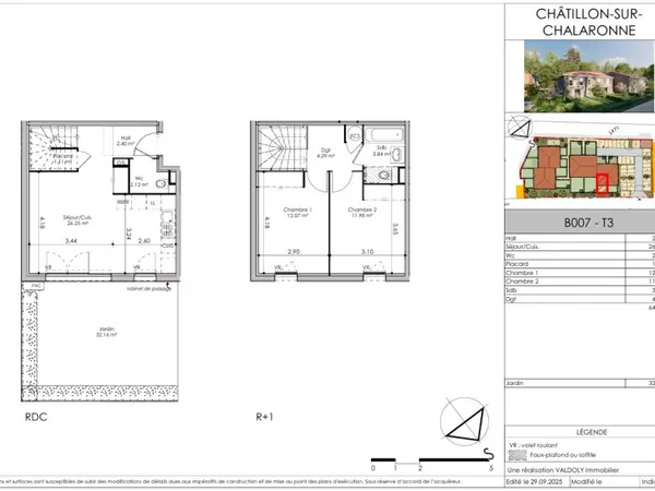 Appartement 3 pièces 64 m²