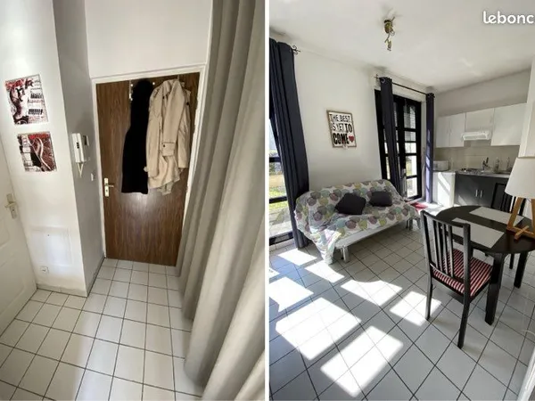 Studio meublé 22m2 lumineux avec accès au jardin - Reims