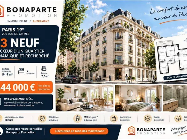Appartement 3 pièces 55 m²