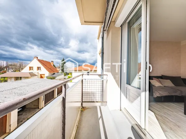 DIJON Eiffel/Bel Air, appartement traversant type 3 de 54m2-Balcon, cave et grenier