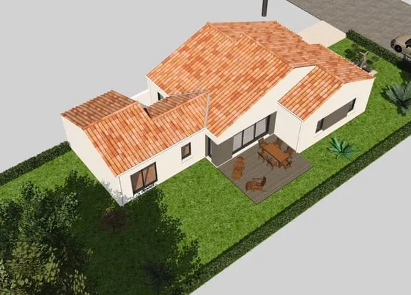 Maison RDC, 3 chambres, bureau , 2 salles de bains avec garage à BREM SUR MER