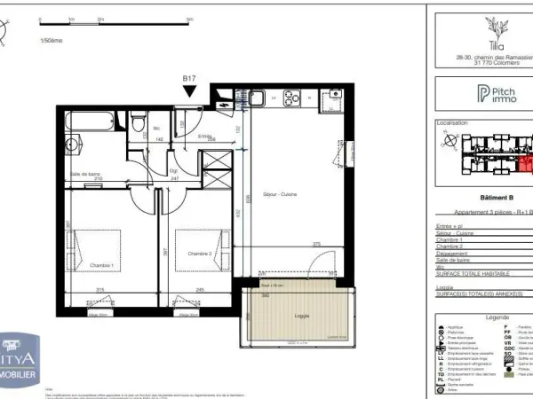 Appartement 3 pièces 60 m²