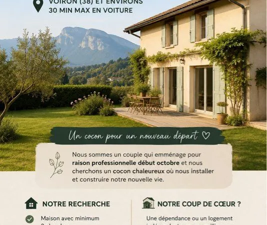 🏡 *À la recherche de notre petit cocon à Voiron et alentours * ❤️