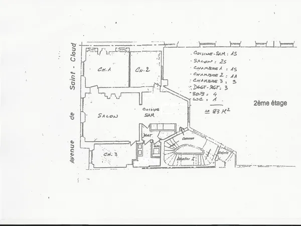 Loue appartement (3ch, 1 salon, 1 SAM/C)