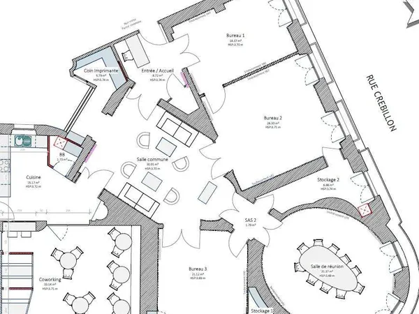 Bureau 214 m²