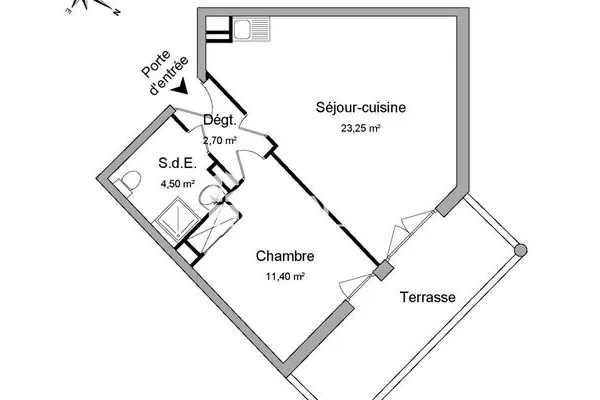 Appartement 2 pièces 42 m²