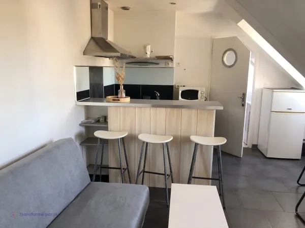 Appartement meublé à louer à Arradon centre de type T2 de 26.69 m², 33m² au sol