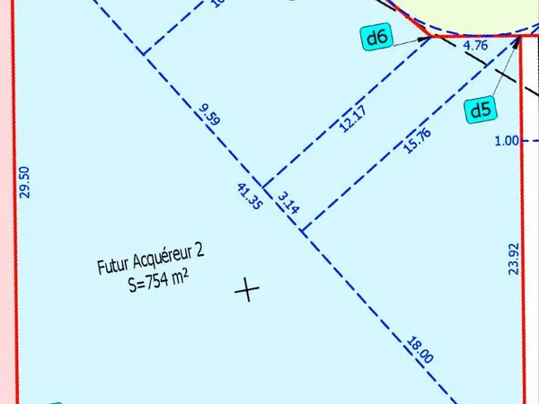 Terrain de 754 m2