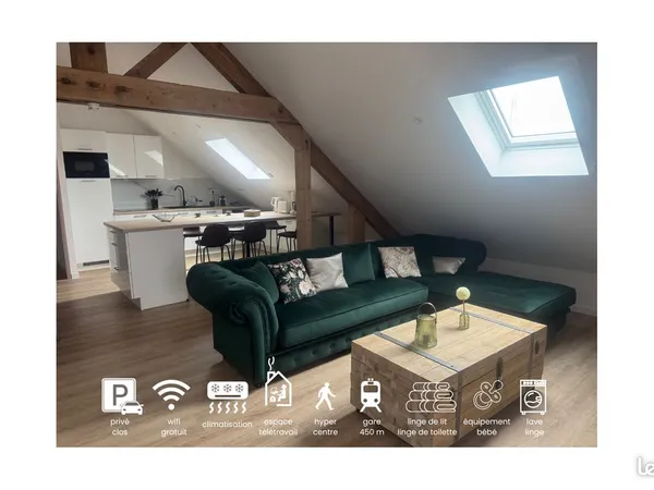 Appartement 2 chambres, comme NEUF, 87.5m2 habitable, centre histo de Brive, dans copropriété de sta
