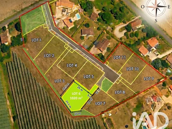 Terrain 1020 m²