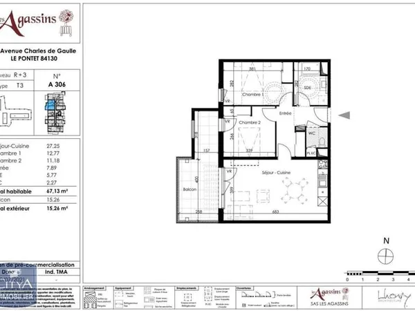 Appartement 3 pièces 67 m²