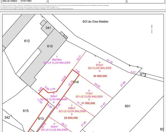 Terrain a vendre - proche laon