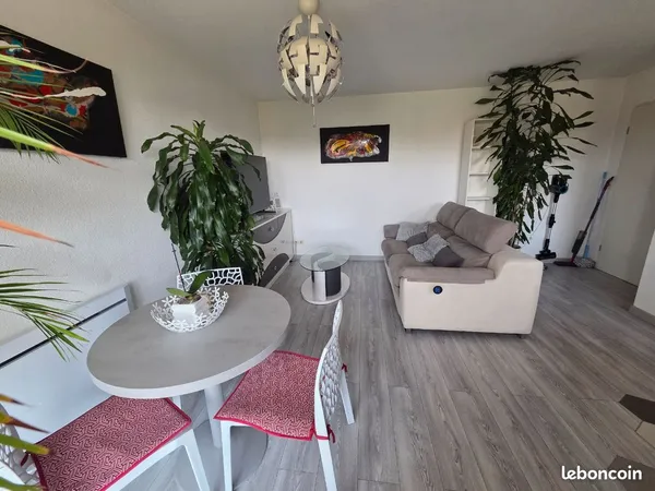 Location appartement meublé rénové 58m2 avec balcon belle résidence avec piscine