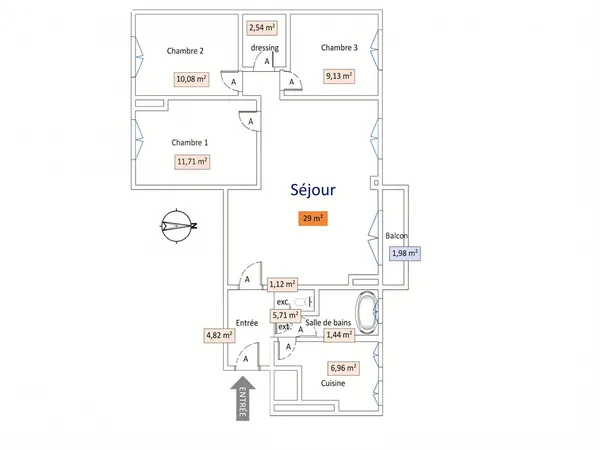 Vends t4 - 80 m² - Bois Colombes 92270