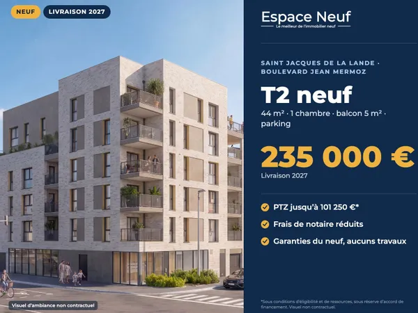 RENNES / ST JACQUES / Bd Jean Mermoz - Appartement T2