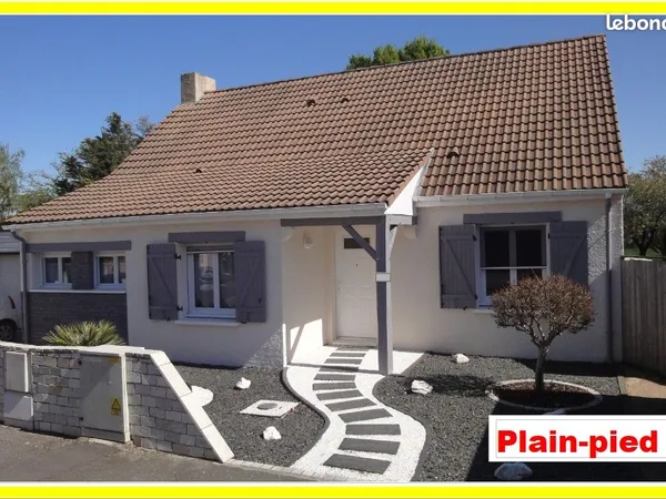 Maison PLAIN-PIED non accolée 95,50 m² - AUCUNS travaux à prévoir - lotissement calme, 3 chambres