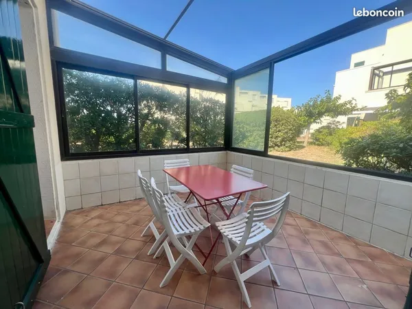 T2 35m2 front de mer-rdc-terrasse-parking prive-le barcares