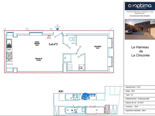 T2 AVEC UNE PLACE DE PARKING (59112 ANNOEULLIN)