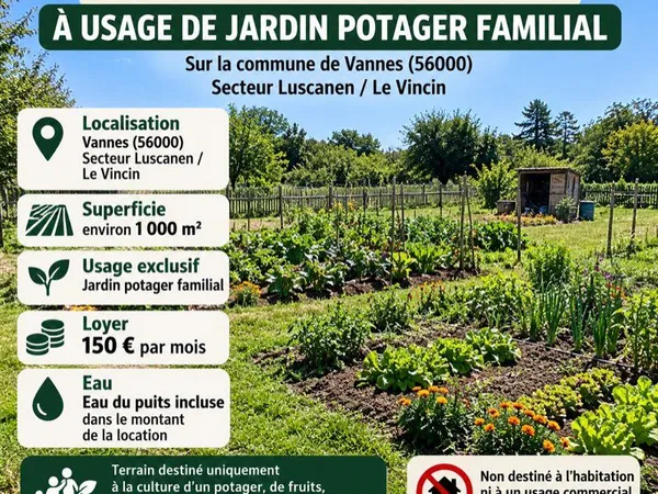 Location terrain potager